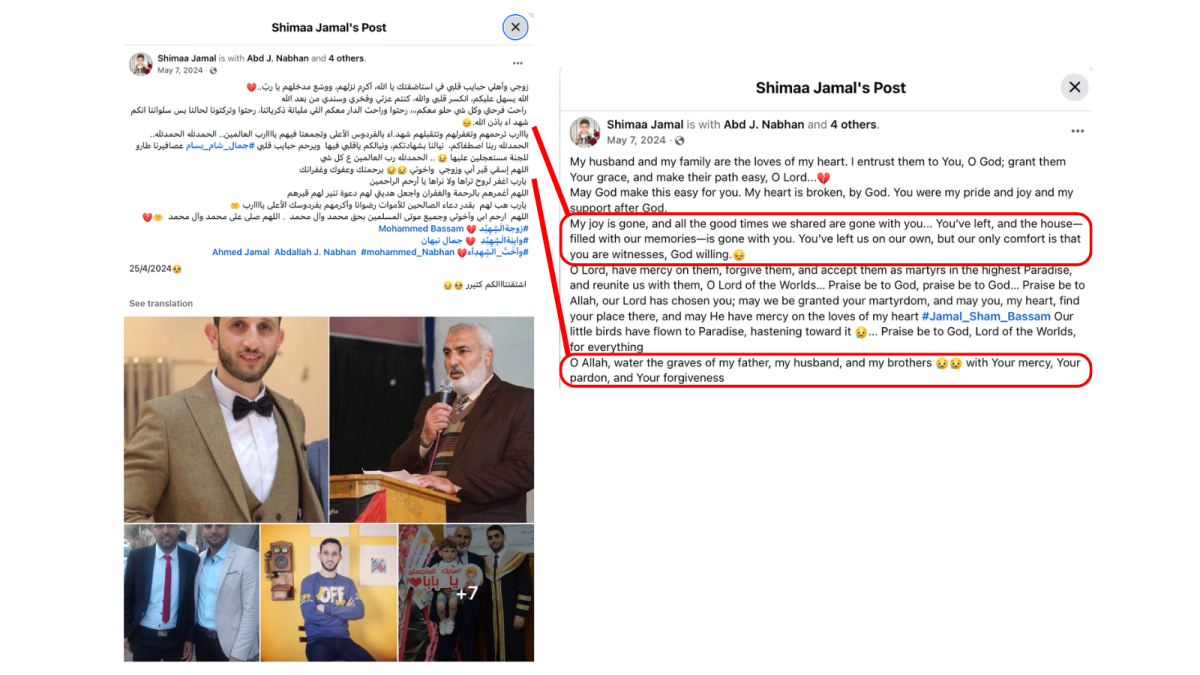 Shimaa Facebook Post for Patriarch and Bassem
